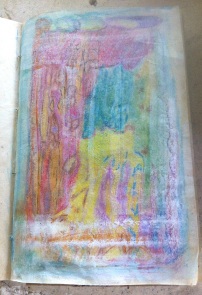Experiment gone wrong: Caran D'Ache watercolor pastels + gouach paint on Lokti paper 